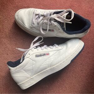 Vintage Reebok EXOFIT Men's White and Navy Sneakers | 10.5